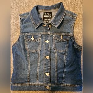 Ladies Wax Jean denim vest size medium